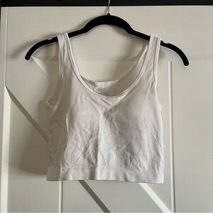 White Cropped Workout Tank